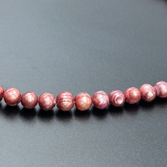 Smokey Quartz Boroque Red Fresh Water Pearl 925 Sterling Silver Necklace - Picture 7 of 13